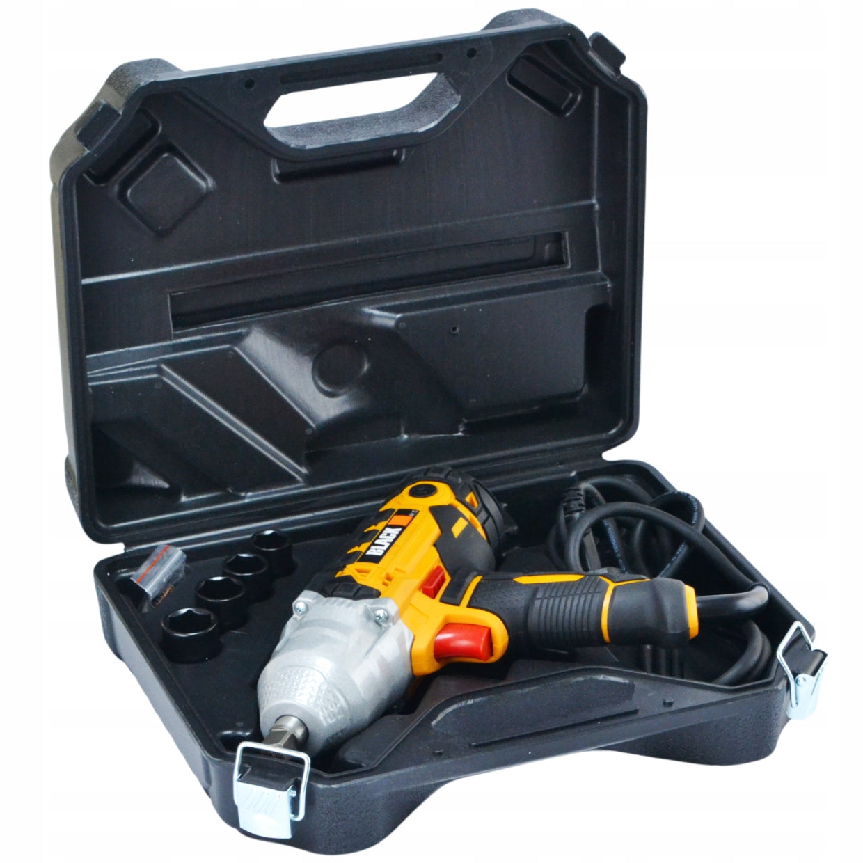 Elektrinis smūginis raktas ratams 2200W 800Nm 1/2" Galingas su galvučių rinkiniu