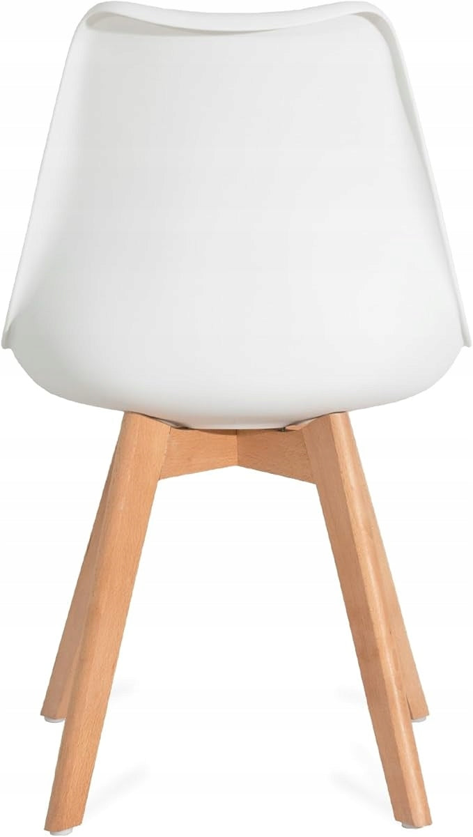 SKANDINAVIŠKA KĖDĖ SU PAGALVE BALTA EKOLOGIŠKA ODA, MEDINĖS KOJELĖS, 1 VNT.