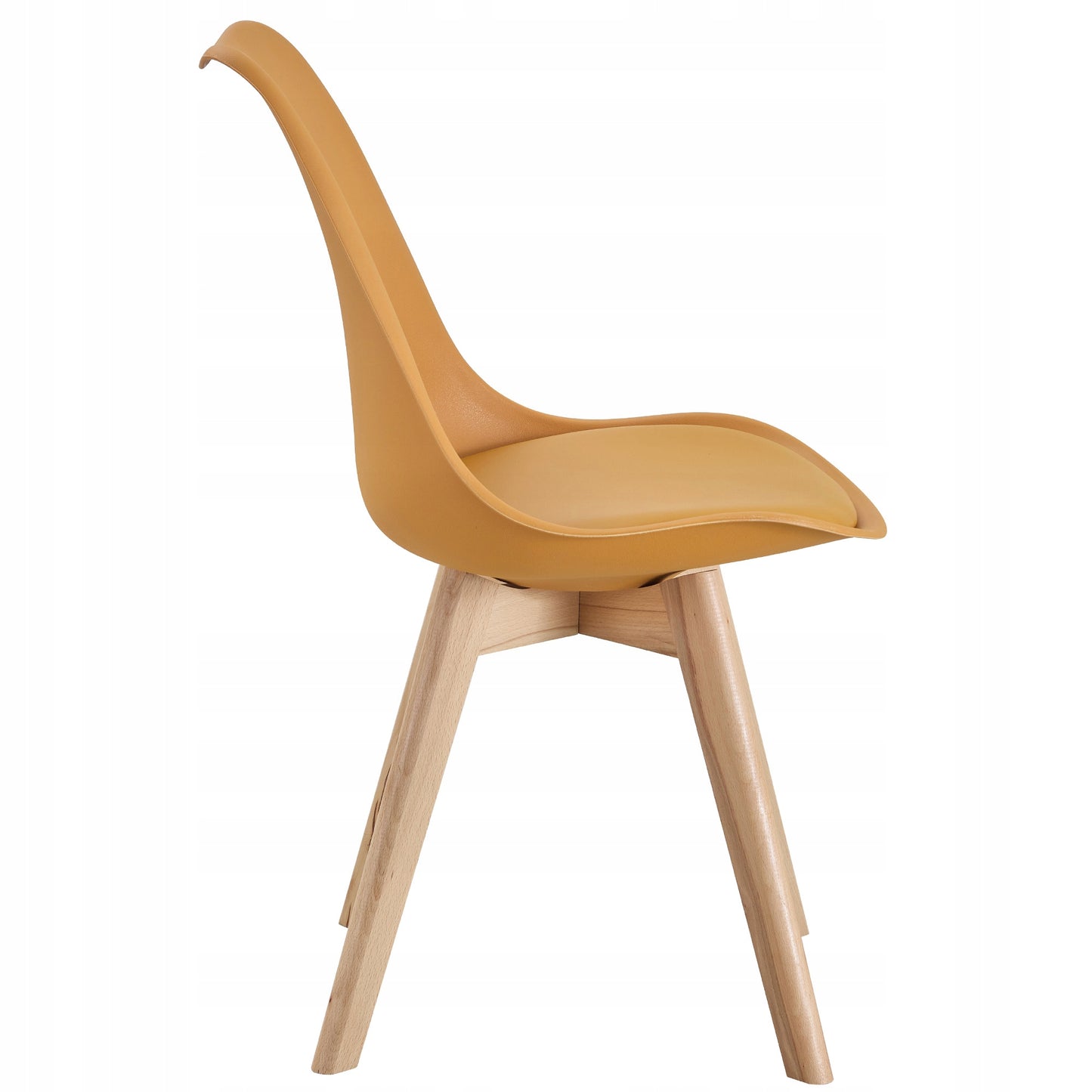 SKANDINAVIŠKA KĖDĖ SU PAGALVE, GARSTYČIŲ SPALVOS, EKOODOS, MEDINĖMIS KOJOMIS, 2 VNT.