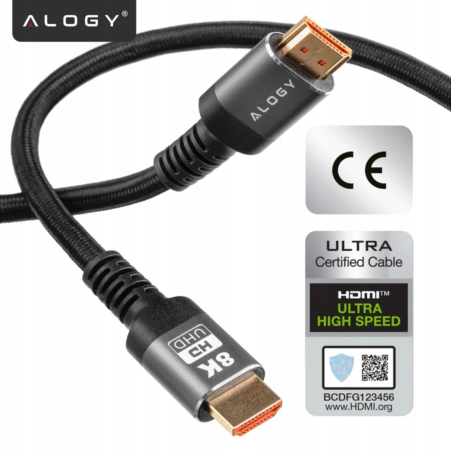HDMI 2.1 PREMIUM ULTRA High Speed kabelis 10K 8K/60Hz 4K/120Hz 2m SERTIFIKUOTAS