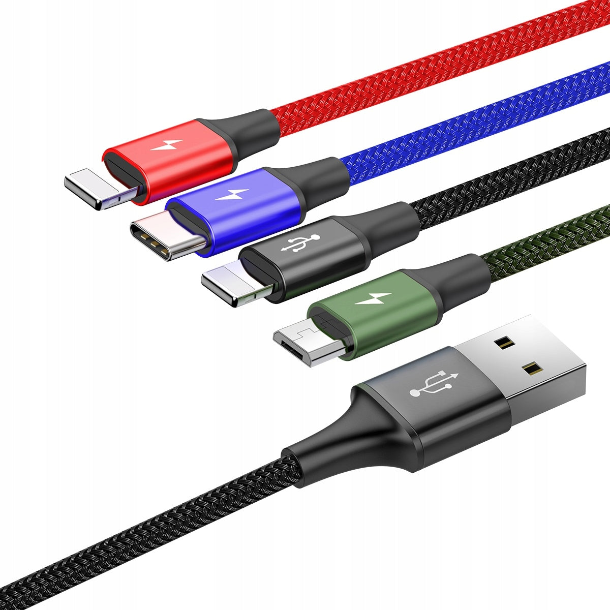 Universalus USB laidas 4-in-1, kabelių rinkinys (2x Lightning + USB-C + micro USB), 1,2m Baseus
