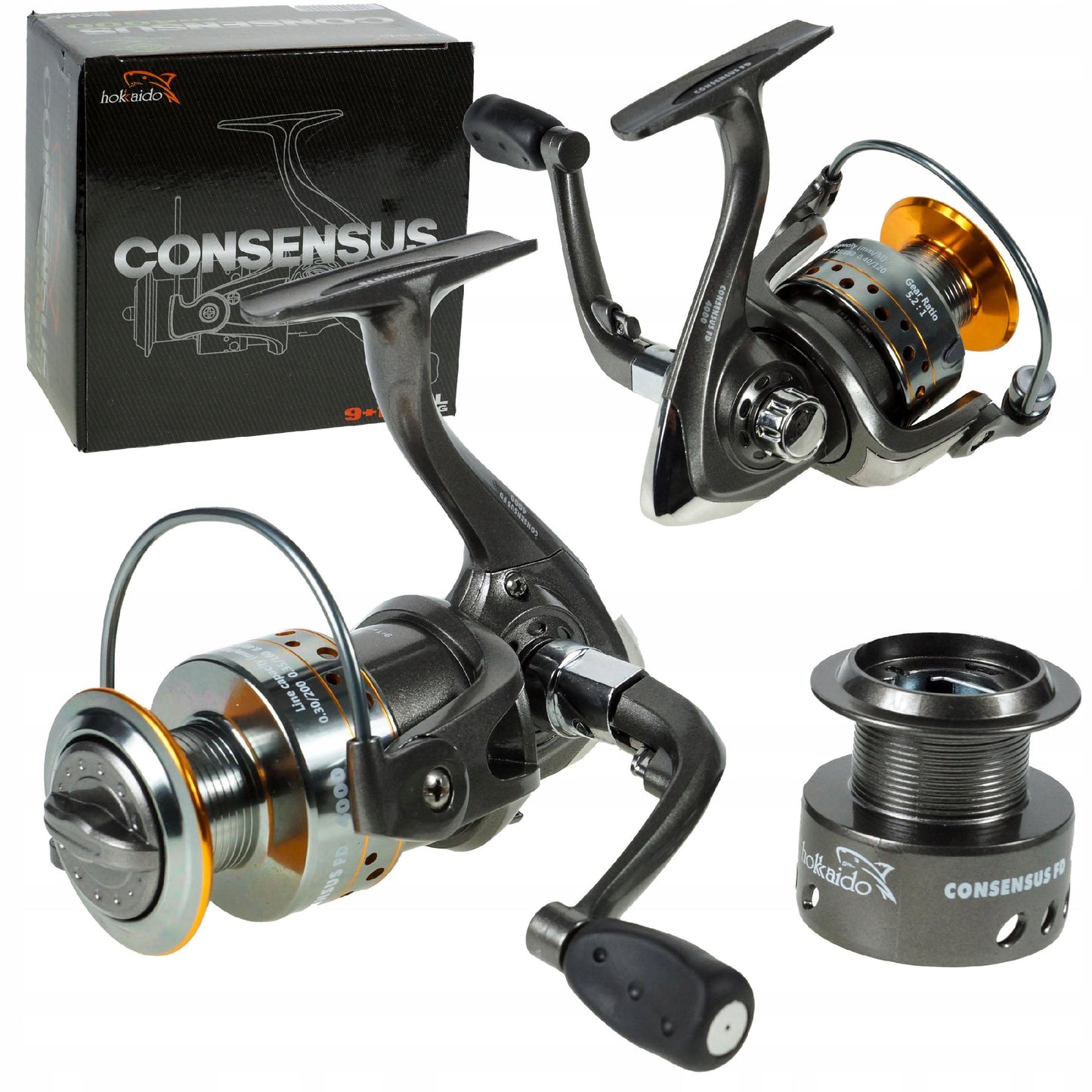 Žvejybinis ritės Hokkaido Consensus FD2000 9+1 ALU ritė PLIUS PAPILDOMA