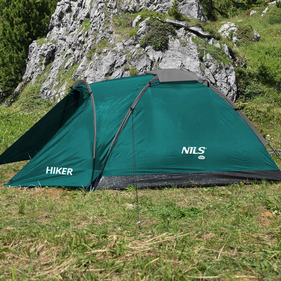 NILS CAMP Hiker 2-Žmonių Palapinė ir Kempingo Lempa