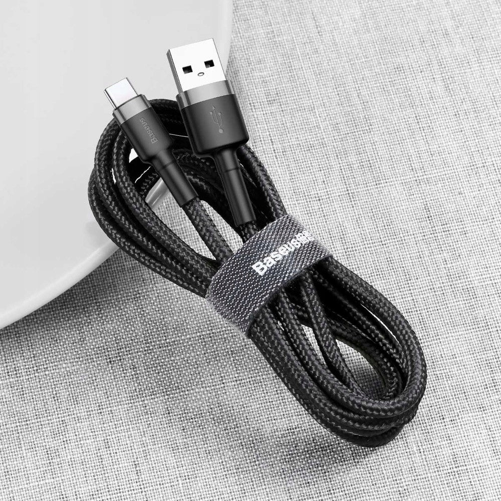 Įkroviklis BASEUS telefonui, 2x USB, USB-C, 30W, 3A PD QC + laidas USB-USB-C, 2m
