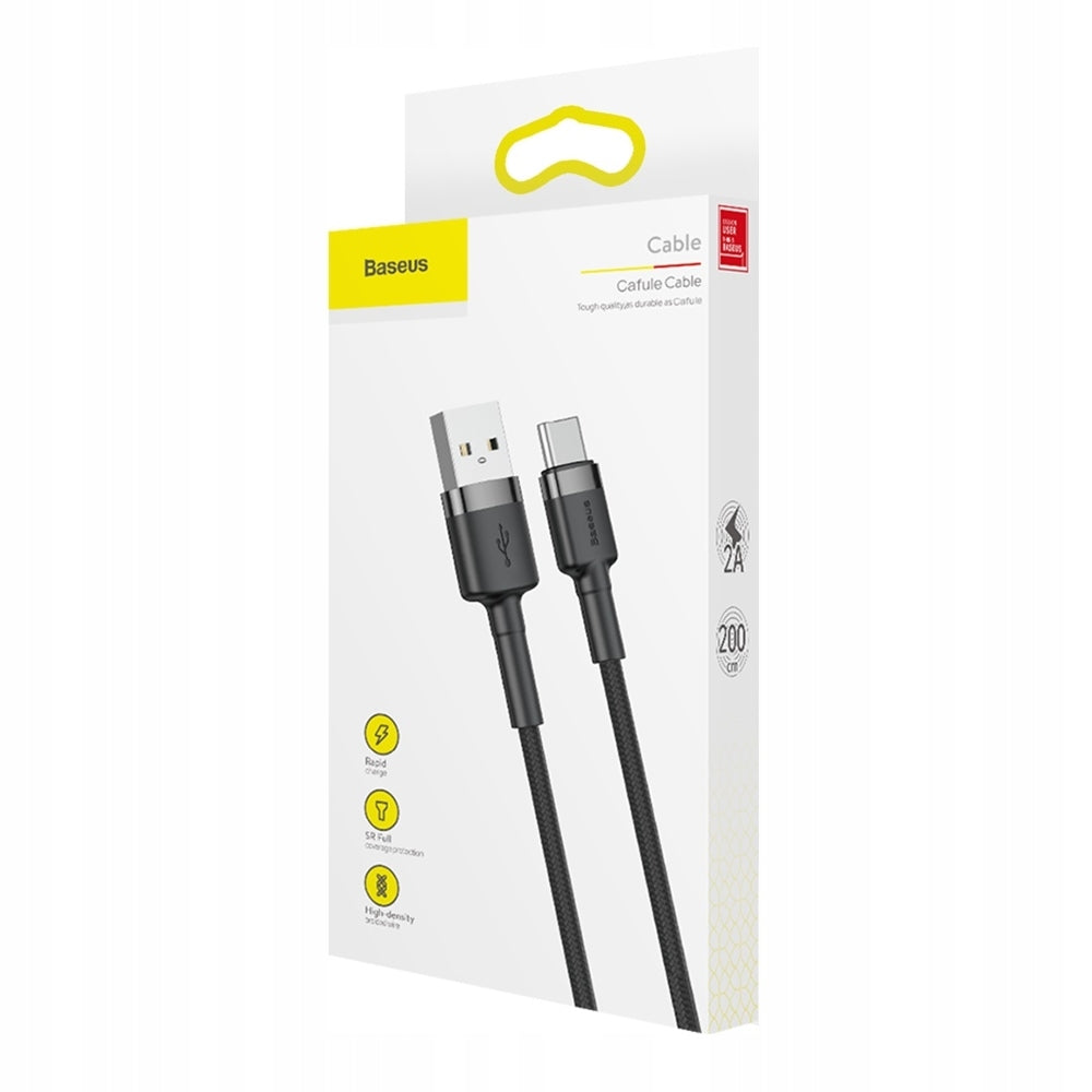 Įkroviklis BASEUS telefonui, 2x USB, USB-C, 30W, 3A PD QC + laidas USB-USB-C, 2m