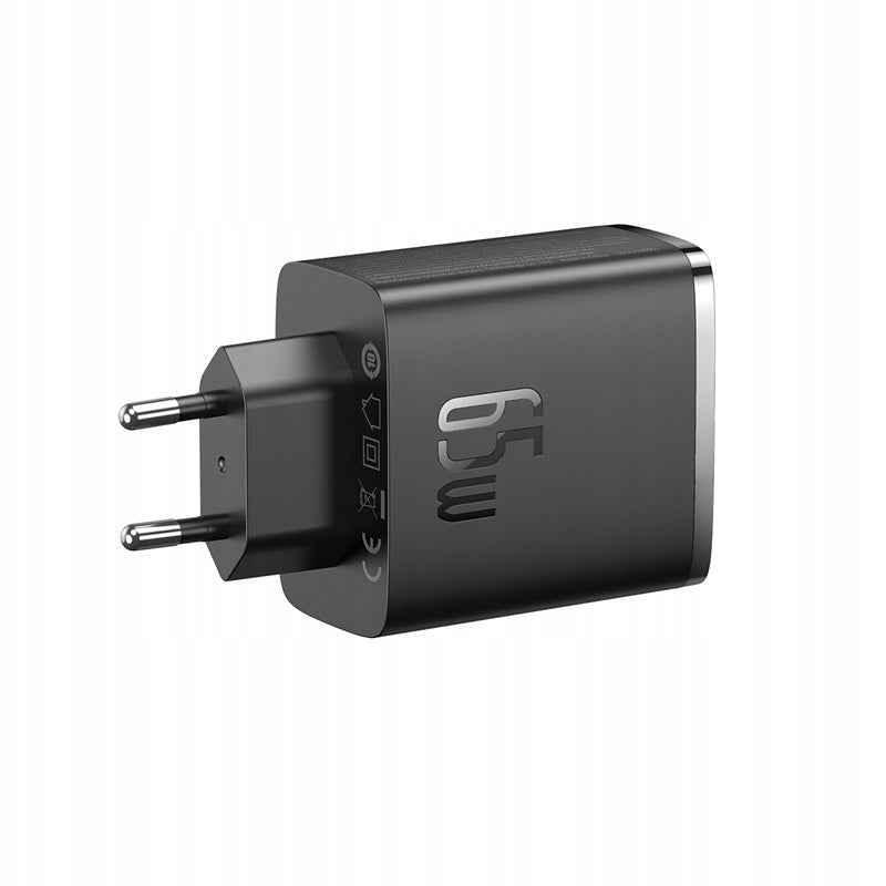 Įkroviklis BASEUS GaN 65W Greitas įkrovimas 2x USB-C USB PD3.0 QC3.0 AFC SCP