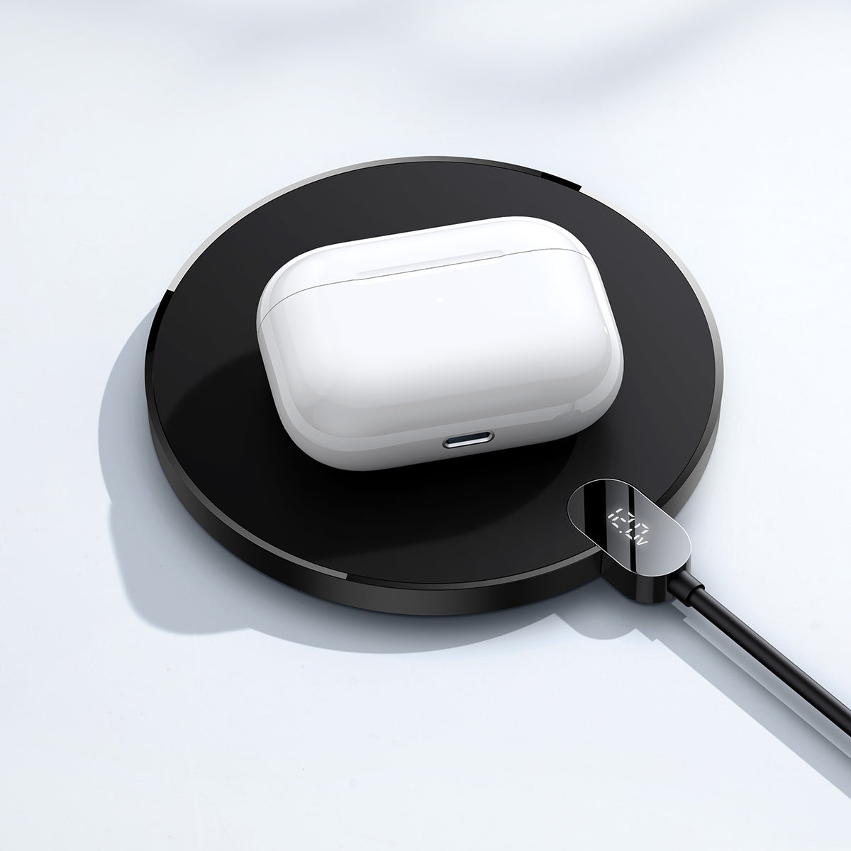Belaidis indukcinis įkroviklis BASEUS Qi 15W, 1,5m laidas, USB C kištukas