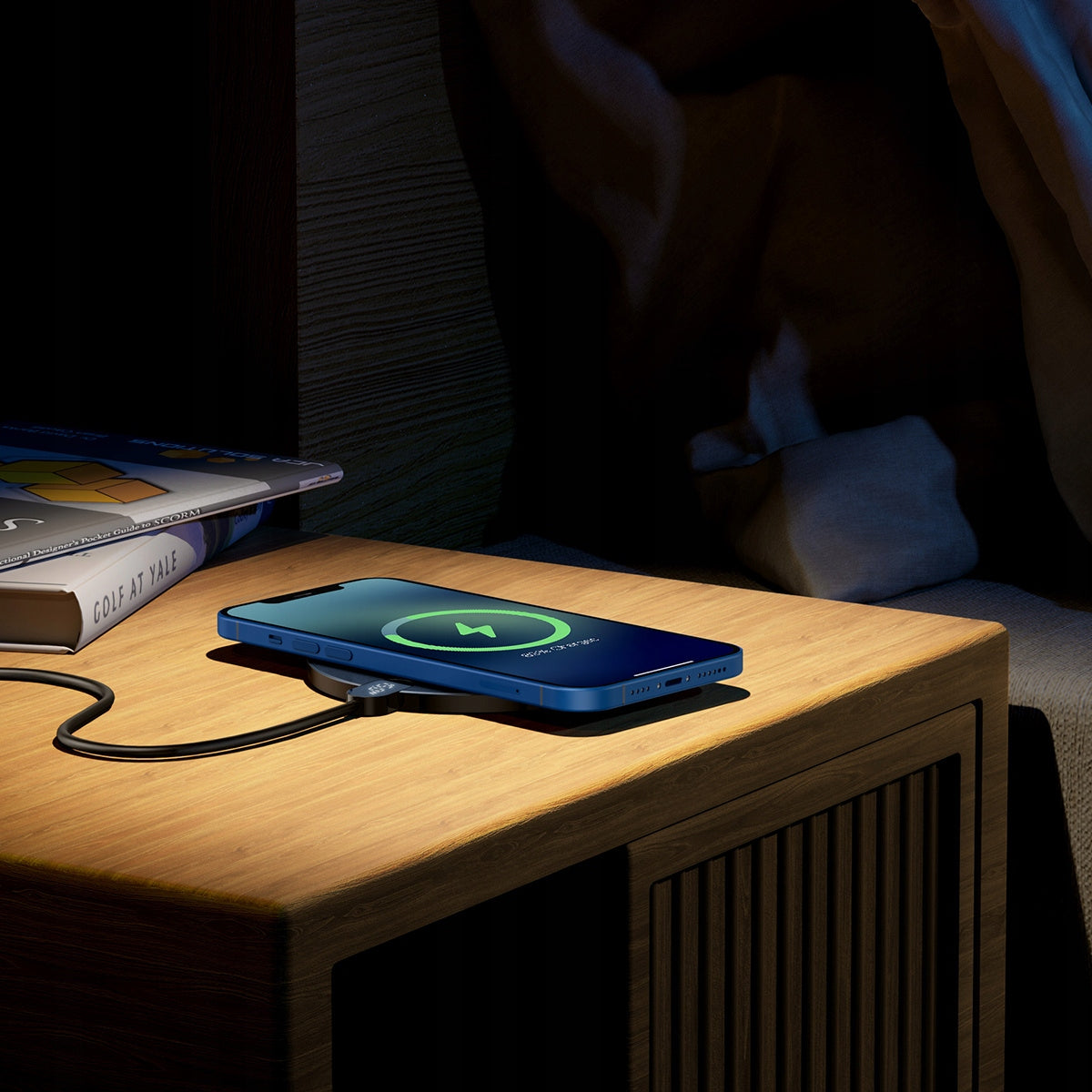Belaidis indukcinis įkroviklis BASEUS Qi 15W, 1,5m laidas, USB C kištukas