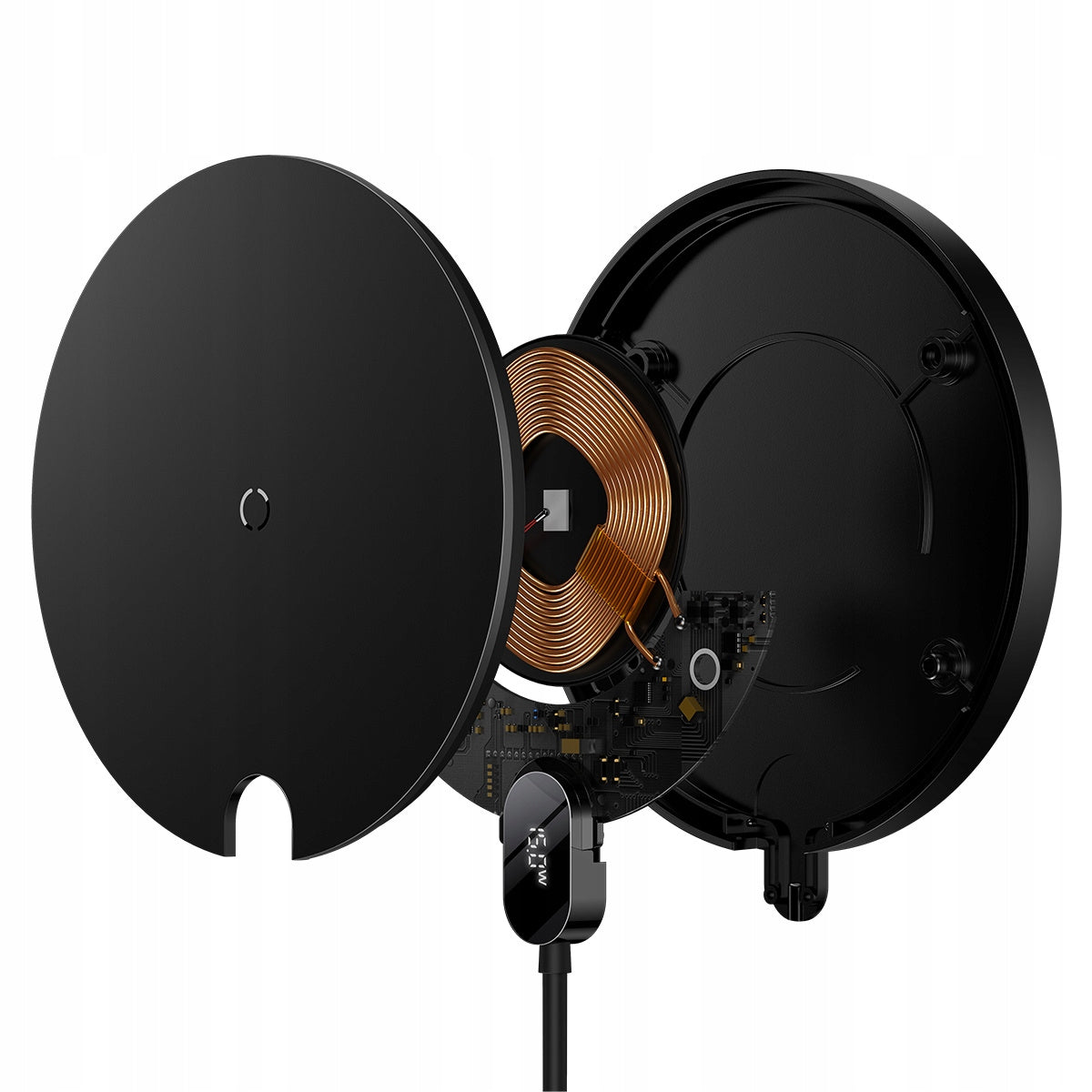Belaidis indukcinis įkroviklis BASEUS Qi 15W, 1,5m laidas, USB C kištukas