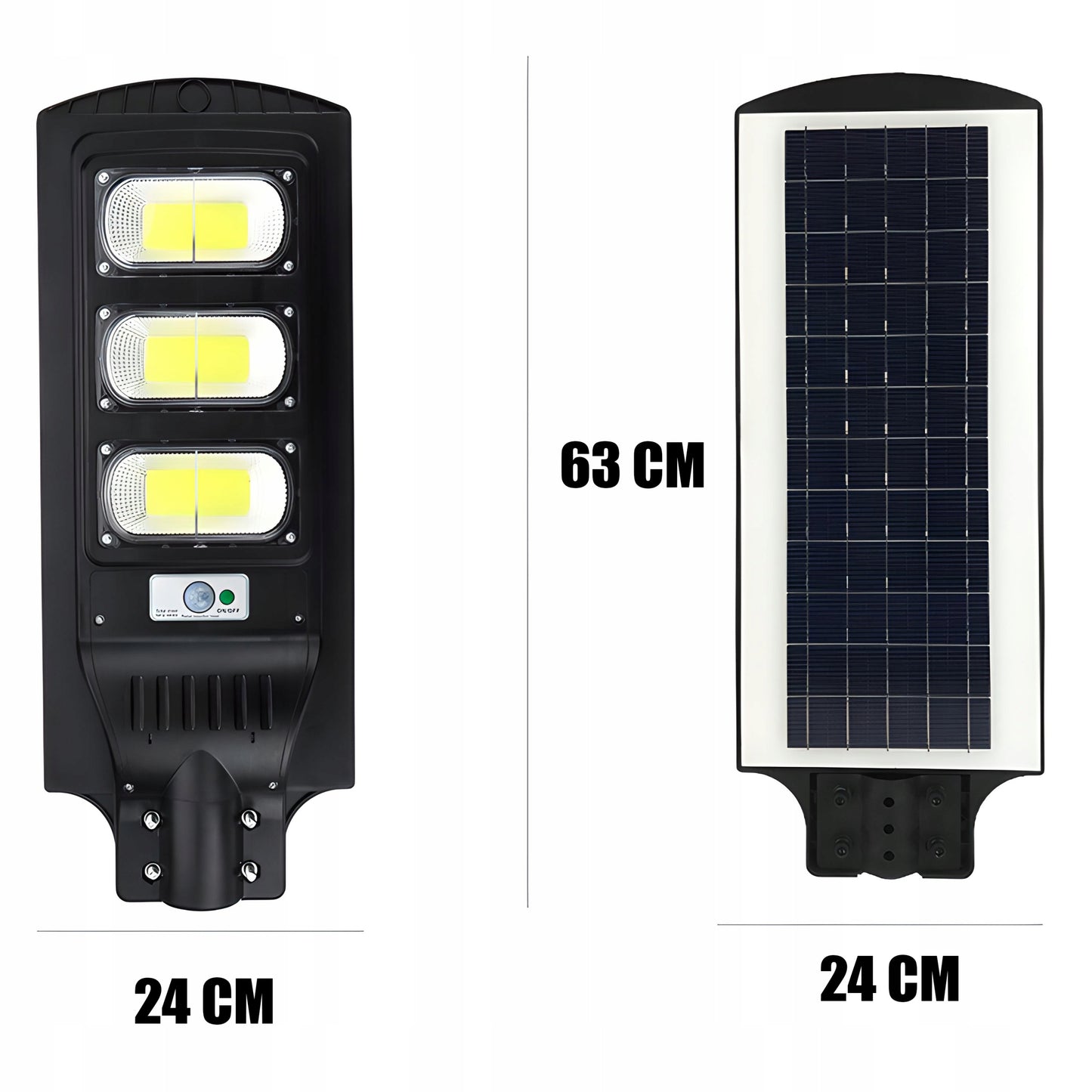 240W Gatvės LED šviestuvas, saulės energija maitinamas, su judesio ir sutemų jutikliais + XL nuotolinio valdymo pultas