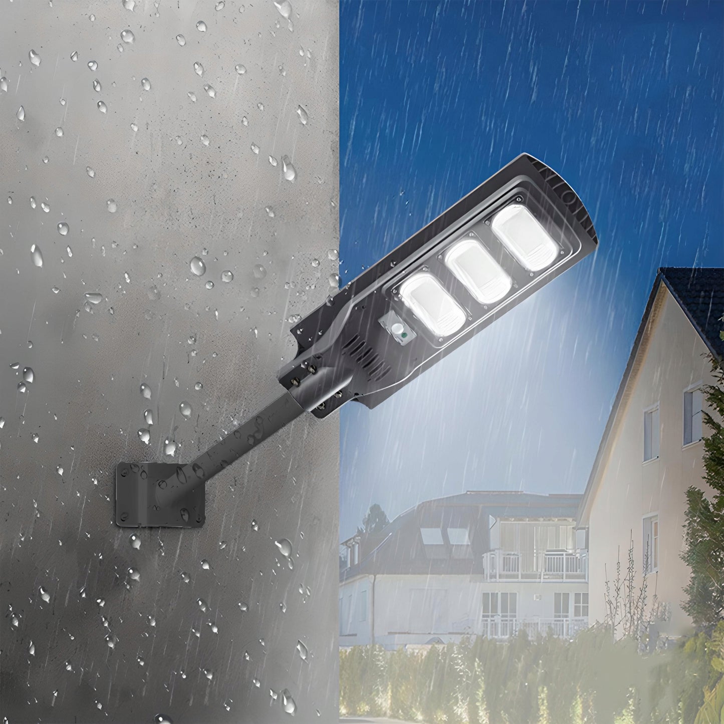 240W Gatvės LED šviestuvas, saulės energija maitinamas, su judesio ir sutemų jutikliais + XL nuotolinio valdymo pultas
