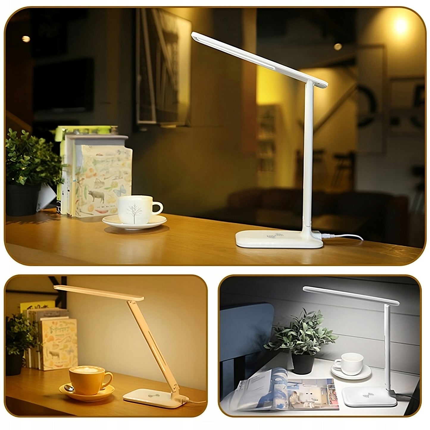 LED BRAIŽYBOS STALINĖ lempa, mokyklinė, naktinė ant rašomojo stalo + INDUKCINIS KROVIKLIS