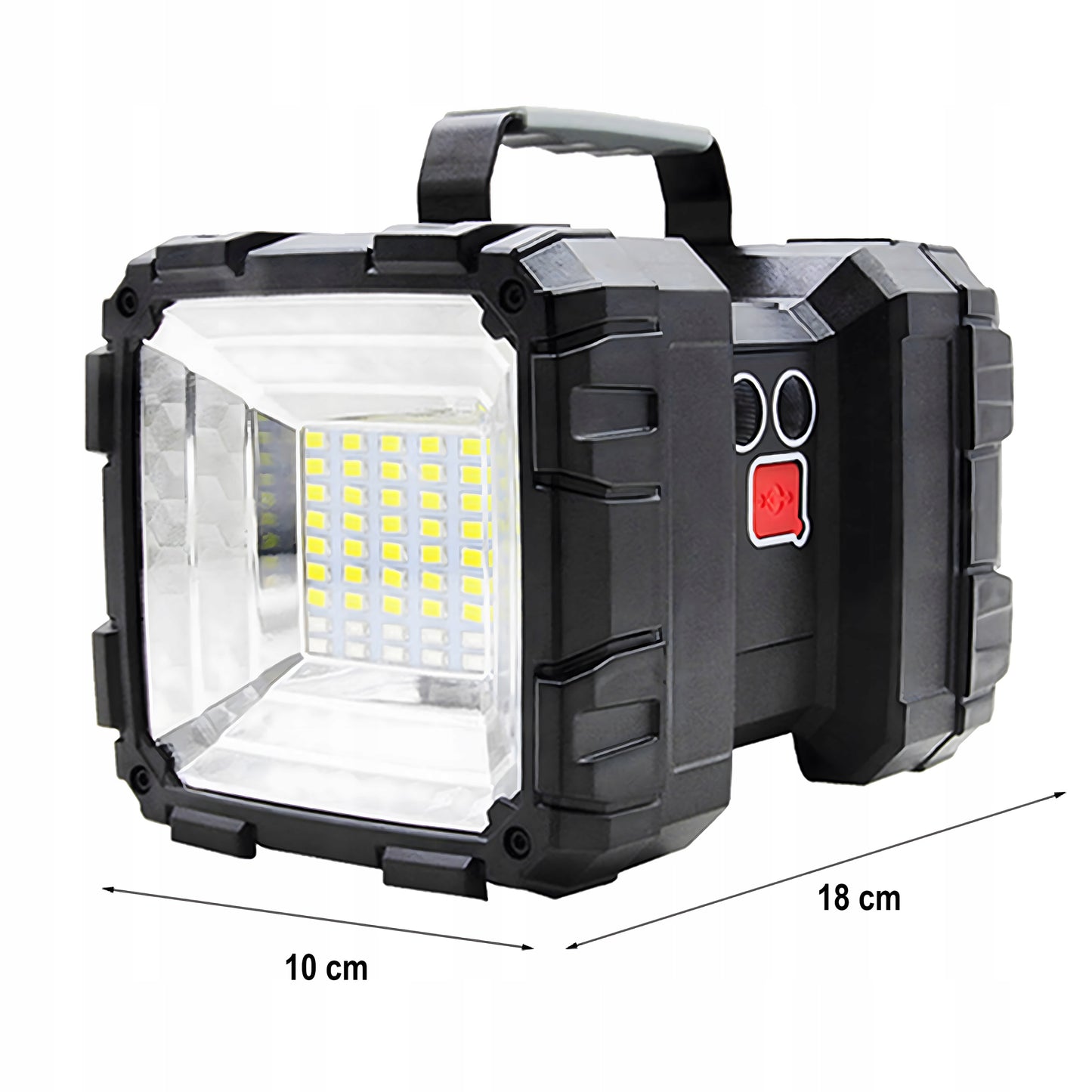 Taktinis LED prožektorius, galingas, įkraunamas per USB, 1000lm, 40W