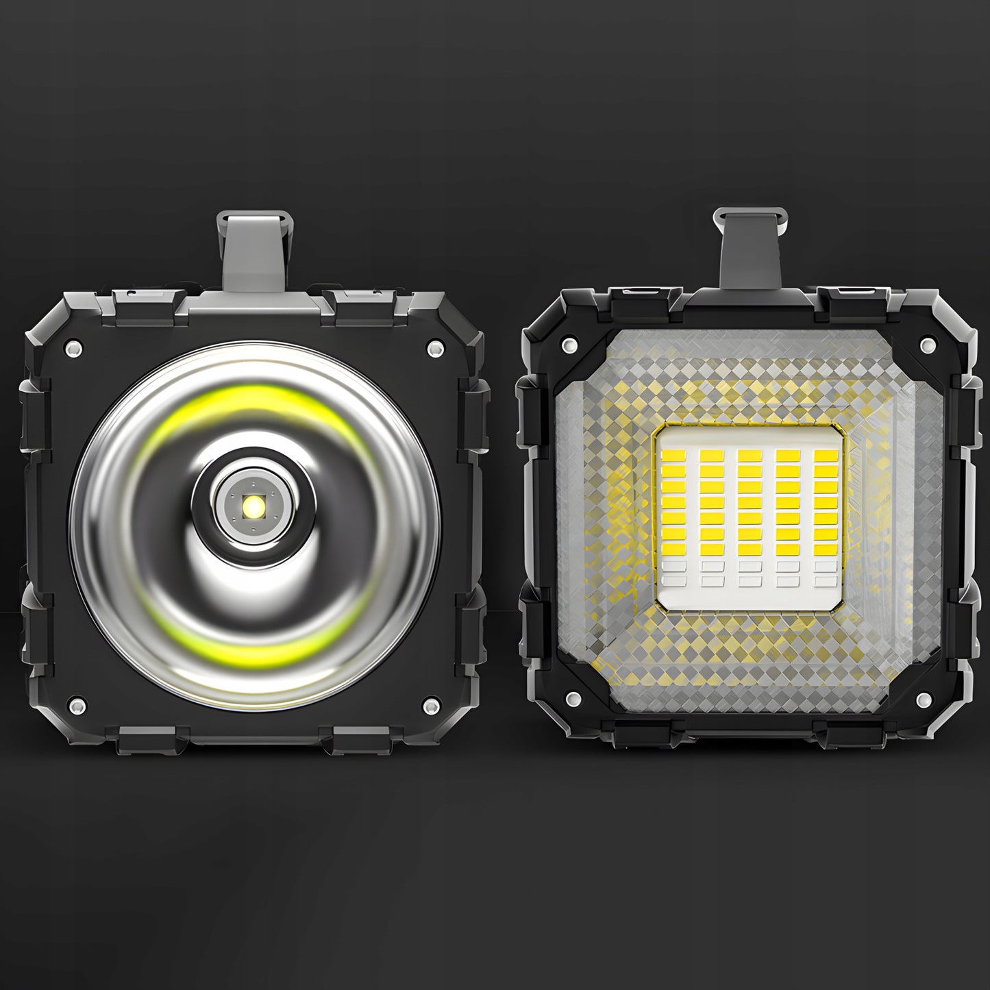 Taktinis LED prožektorius, galingas, įkraunamas per USB, 1000lm, 40W