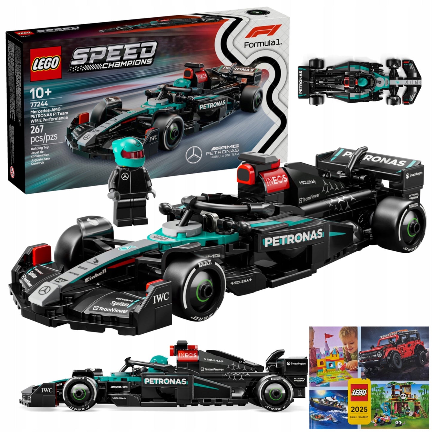 LEGO Speed Champions 77244 Mercedes-AMG W15 F1 bolidas Formulė 1 lenktyninis automobilis