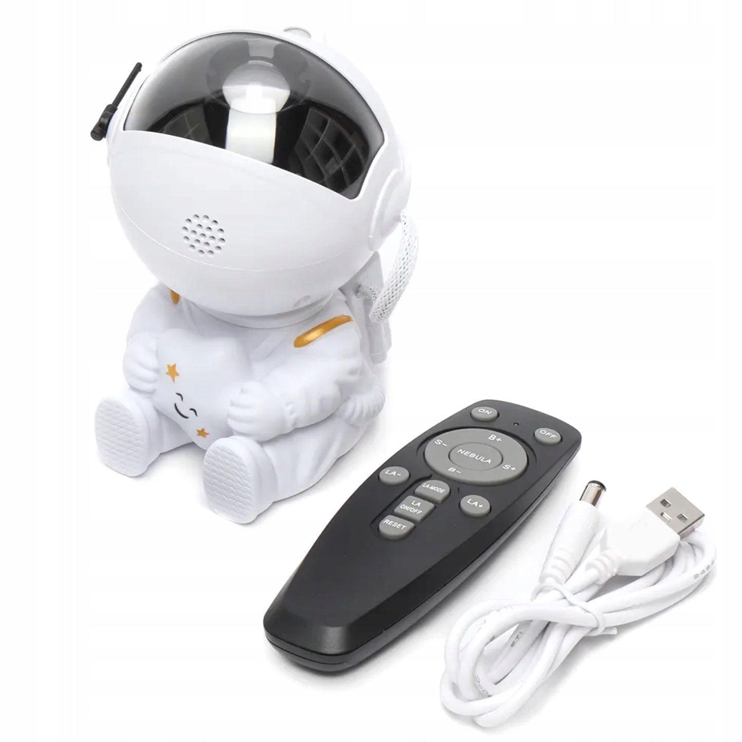 LED Naktinė Lemputė Žvaigždžių Projektorius Galaktikų Kosmoso Sėdintis Astronautas su Pultu