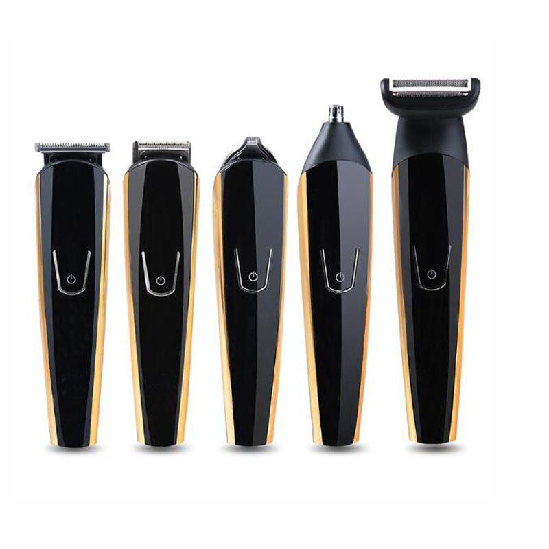 Kirpimo mašinėlė, trimeris, skustuvas - rinkinys barzdai, plaukams, nosiai, antakiams kirpti, su antgaliais