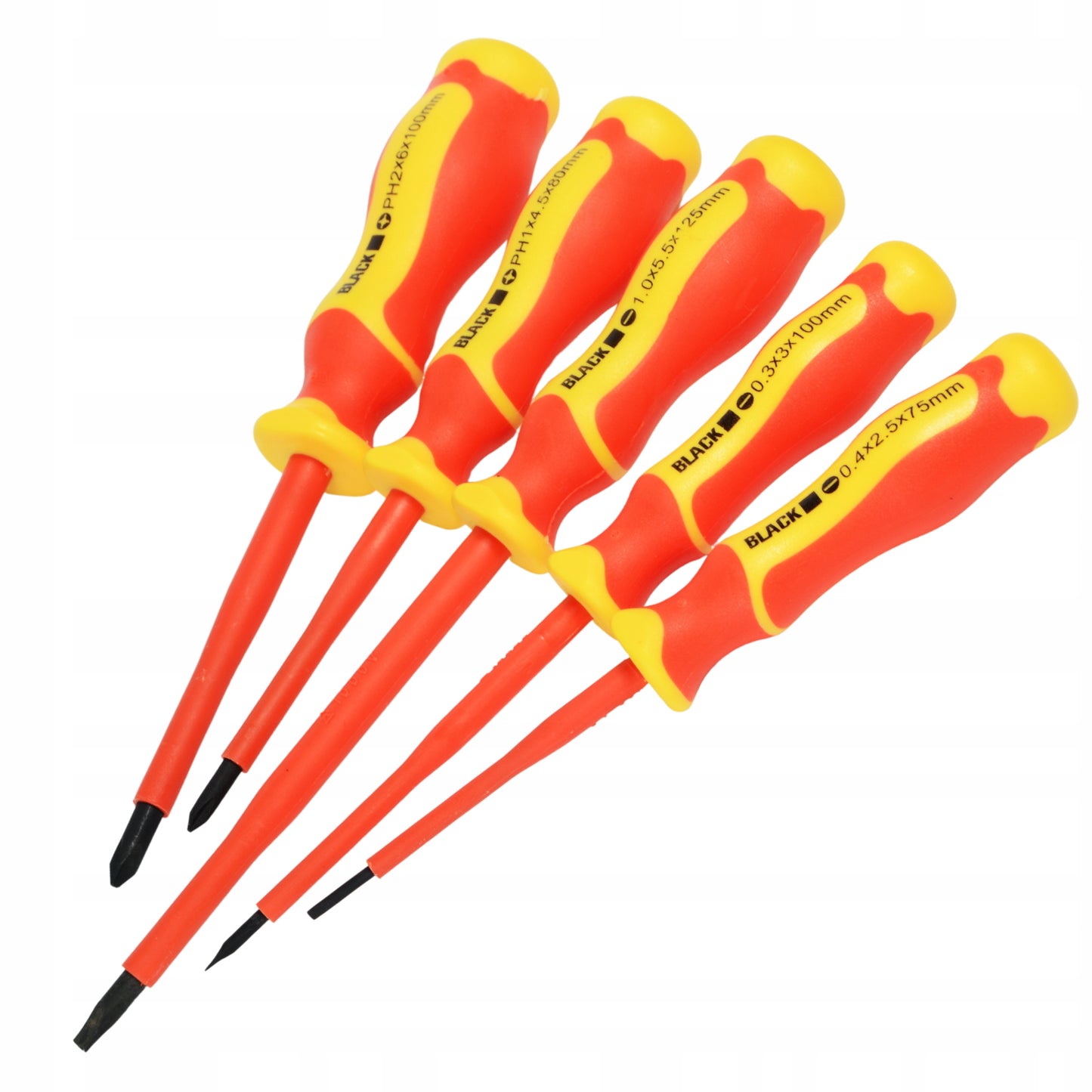 Didelis įrankių ir atsuktuvų rinkinys elektrikui, 1000V izoliuoti, 11 vnt. BLACK