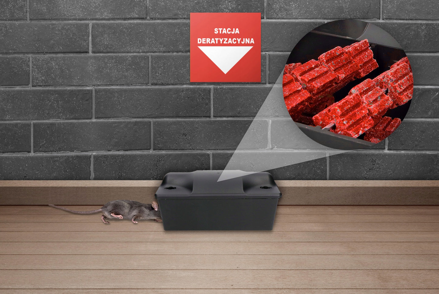 STIPRUS JATKAS ŽIURKĖMS PELĖMS RAUDONAS BLOKELIS BROMADIOLONE NO PEST 3x1KG