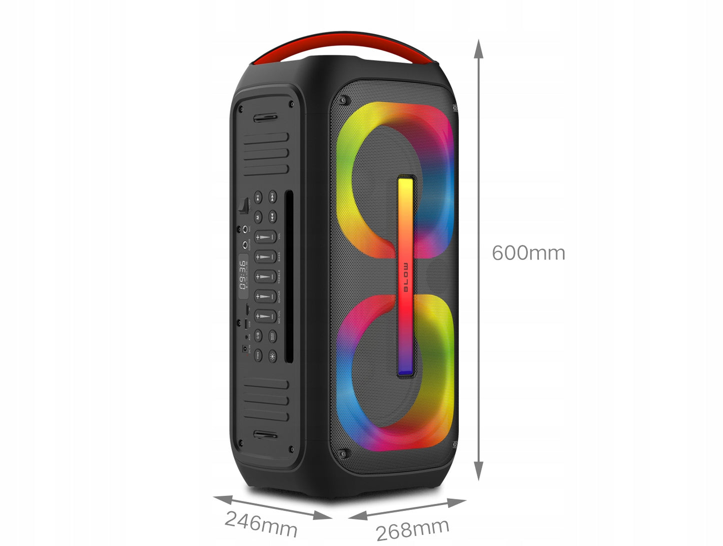 Galingas Bluetooth nešiojamas mobilus garsiakalbis su mikrofonu, nuotolinio valdymo pulteliu, USB, SD, Karaoke