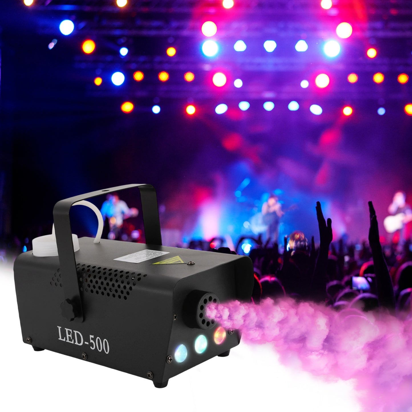 LED rūko mašina, 500 W, purškiamoji dūmų mašina RGB