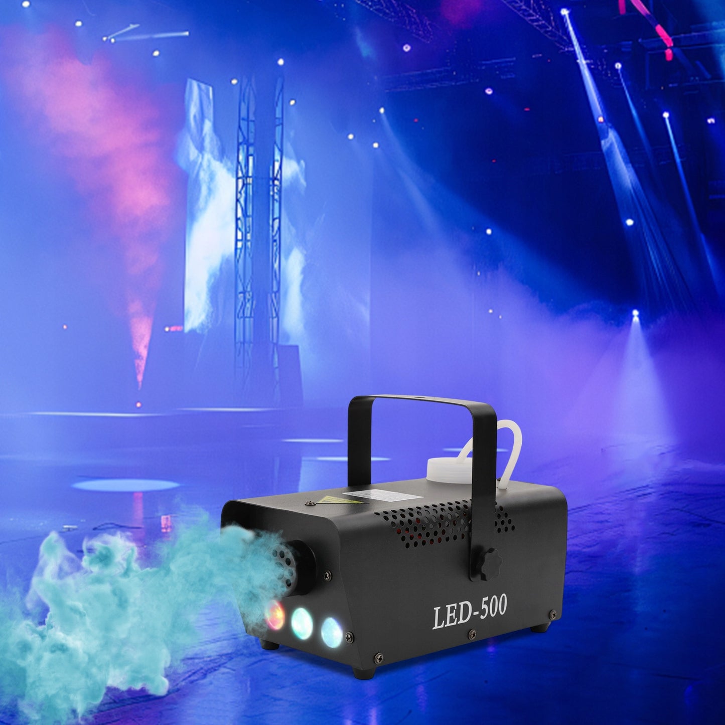 LED rūko mašina, 500 W, purškiamoji dūmų mašina RGB