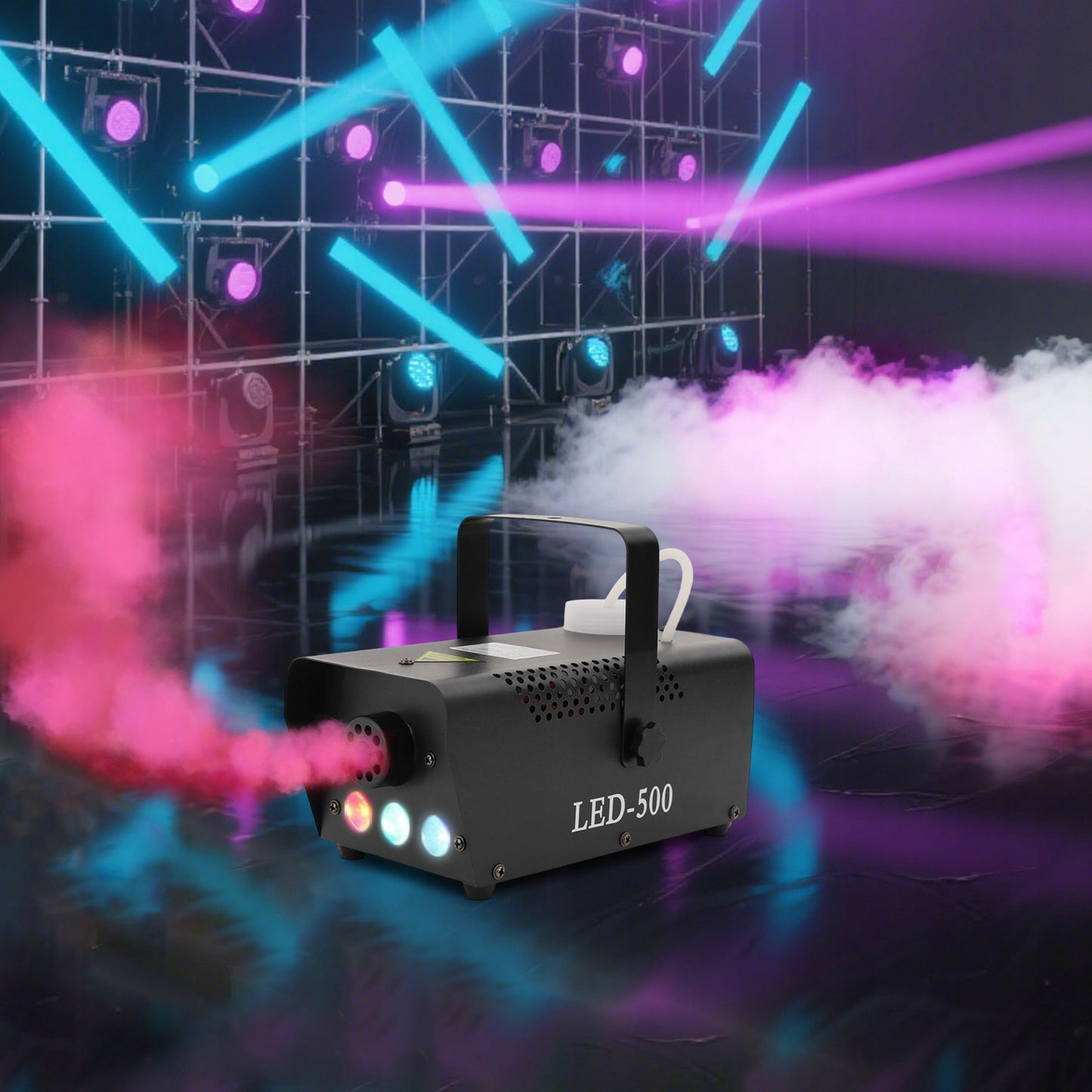 LED rūko mašina, 500 W, purškiamoji dūmų mašina RGB