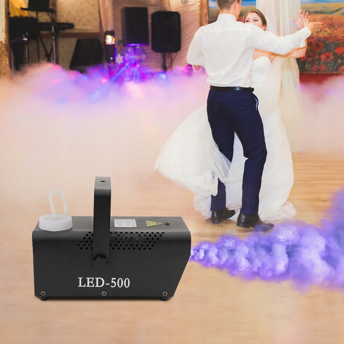 LED rūko mašina, 500 W, purškiamoji dūmų mašina RGB