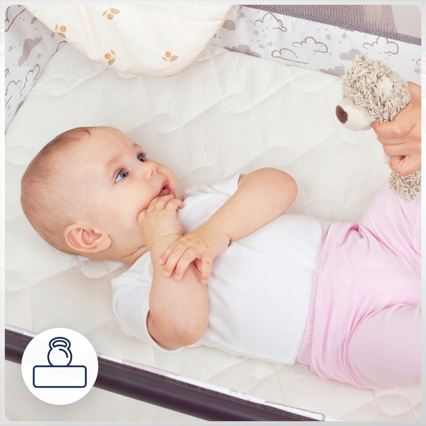 Kietas putplasčio čiužinys Chicco Baby Hug 4in1 lopšiukui