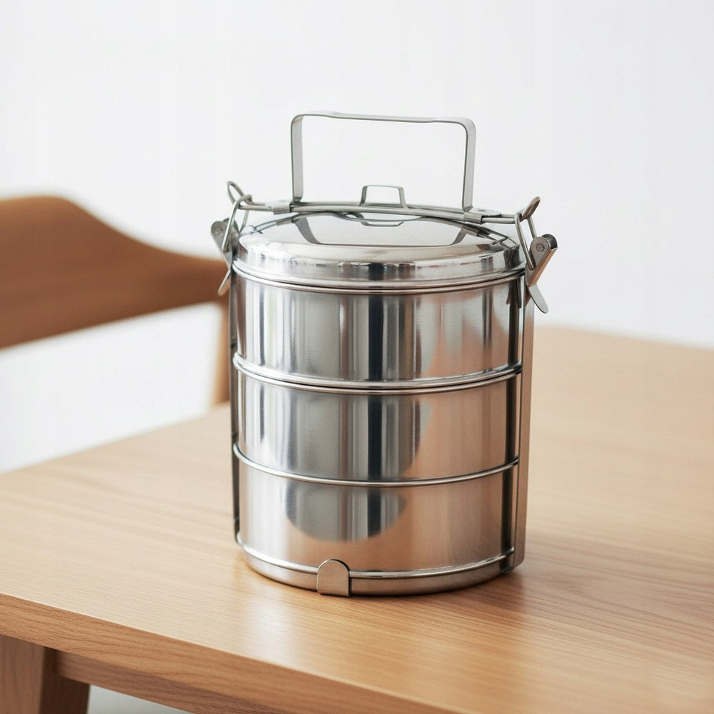 3 aukštų maisto dėžutė kelionėms, pietums, patiekalams, 3x1,3L