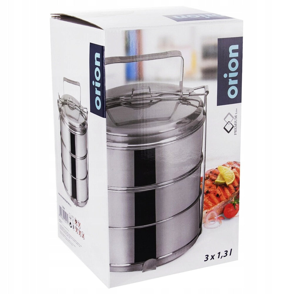 3 aukštų maisto dėžutė kelionėms, pietums, patiekalams, 3x1,3L