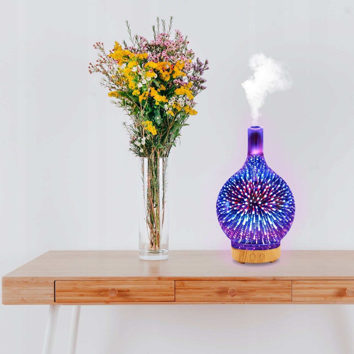 Oro drėkintuvas, kvapų difuzorius, aromaterapija, jonizatorius, naktinė lemputė