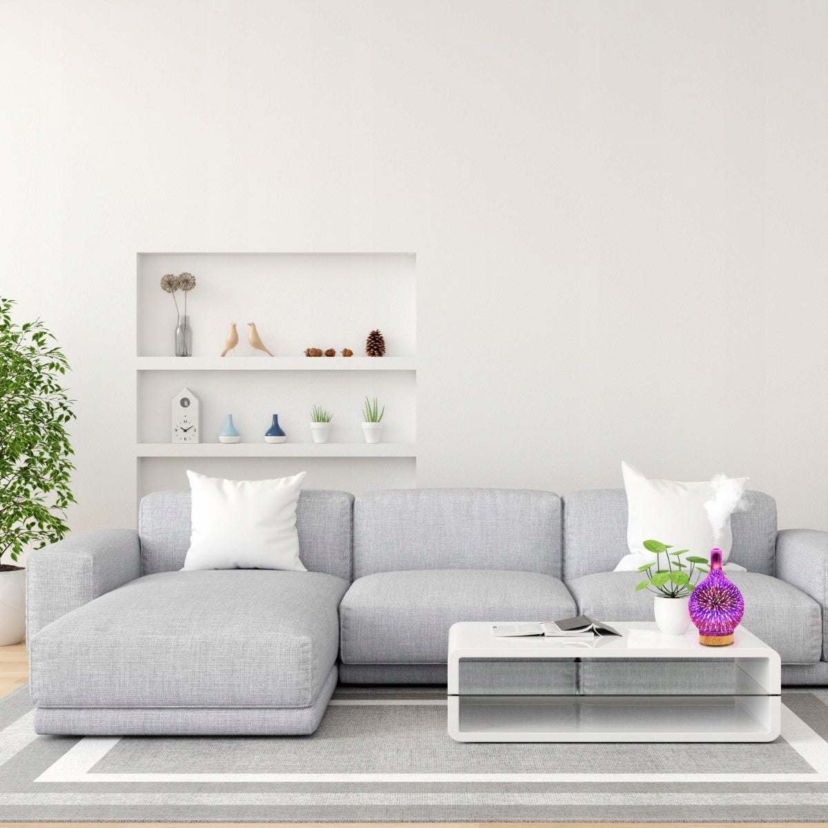 Oro drėkintuvas, kvapų difuzorius, aromaterapija, jonizatorius, naktinė lemputė