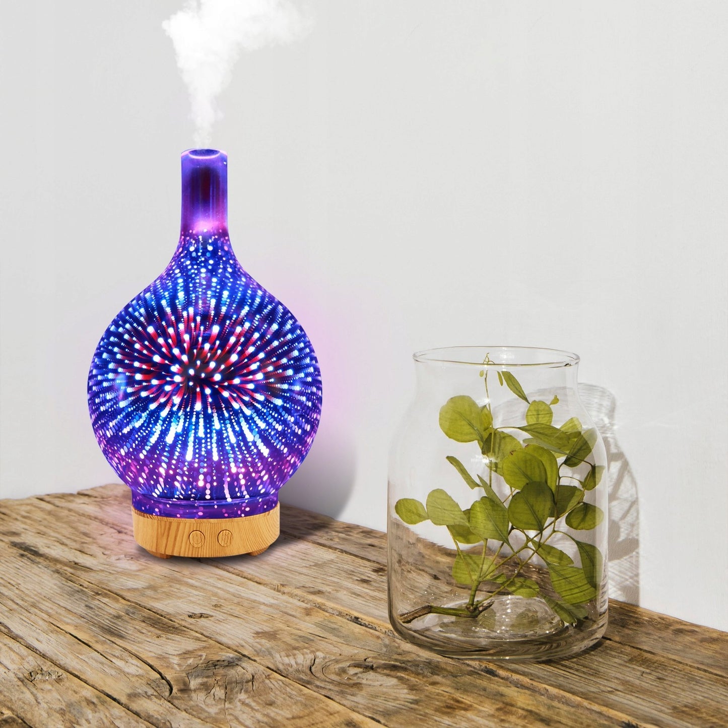 Oro drėkintuvas, kvapų difuzorius, aromaterapija, jonizatorius, naktinė lemputė