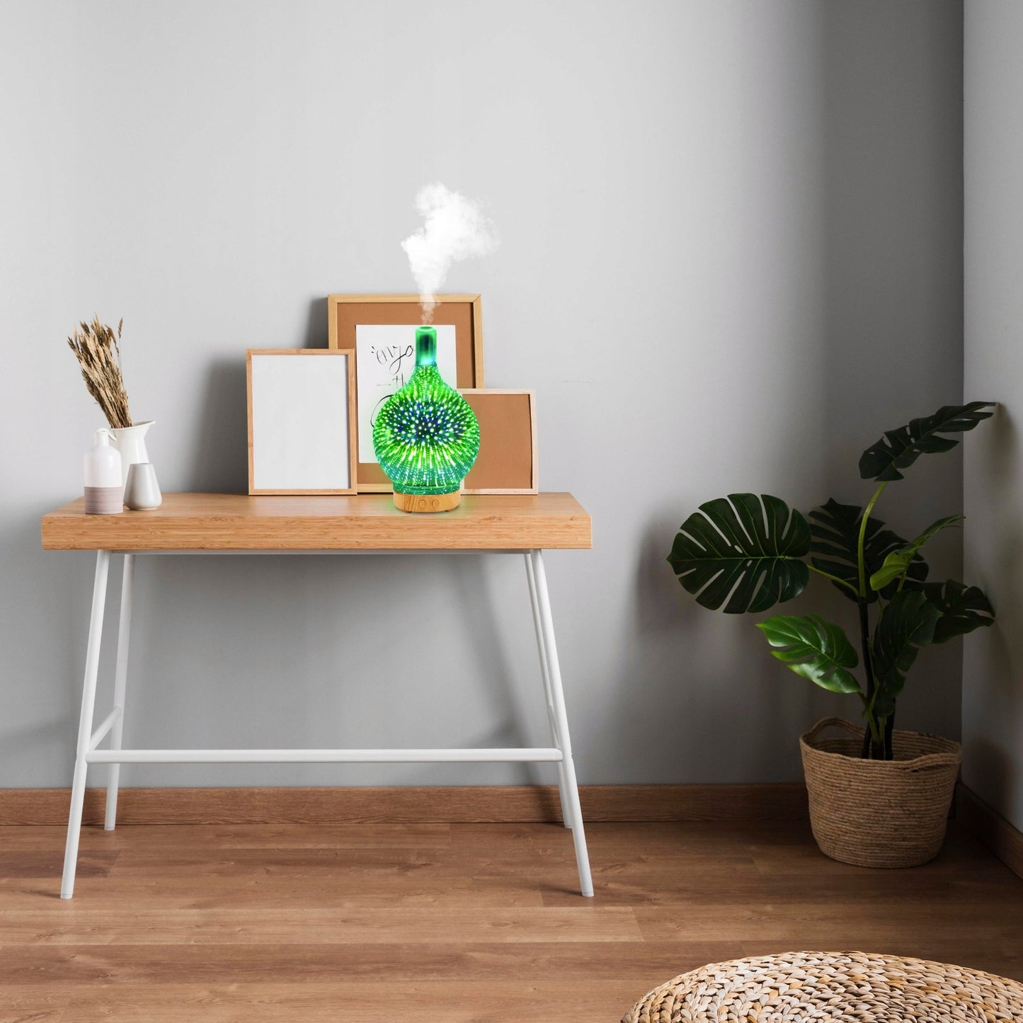 Oro drėkintuvas, kvapų difuzorius, aromaterapija, jonizatorius, naktinė lemputė