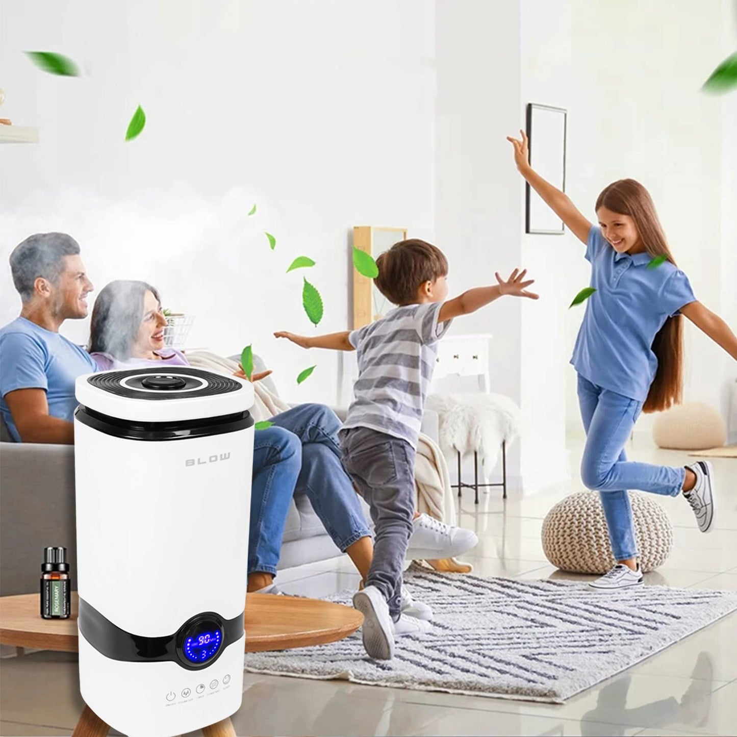 Oro drėkintuvas-difuzorius, 4L, su higrometru, laikmačiu, termometru ir pulteliu