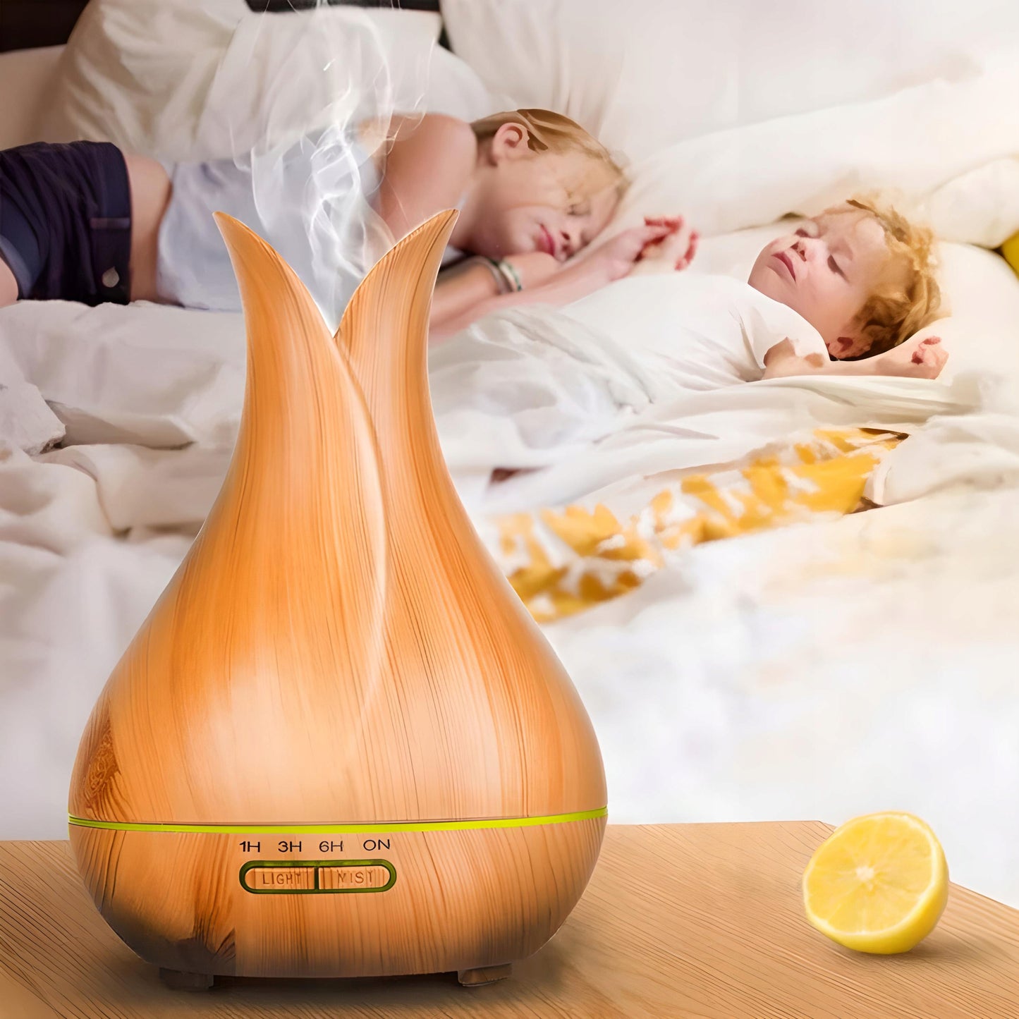 Ultragarsinis mini oro drėkintuvas su LED, 7 spalvomis ir aromaterapija