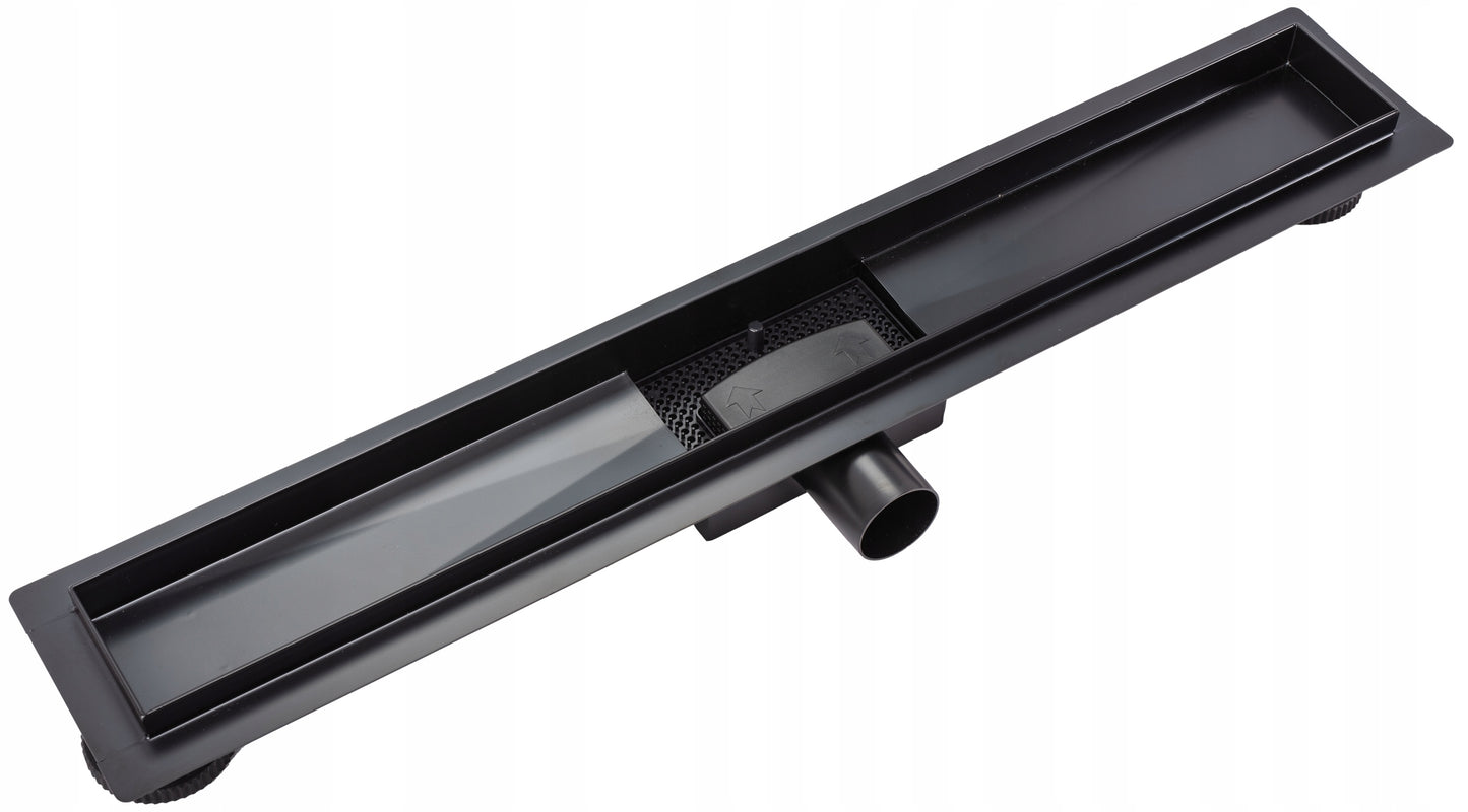 Linijinis nutekimas NEOX 80 cm matinė juoda REA
