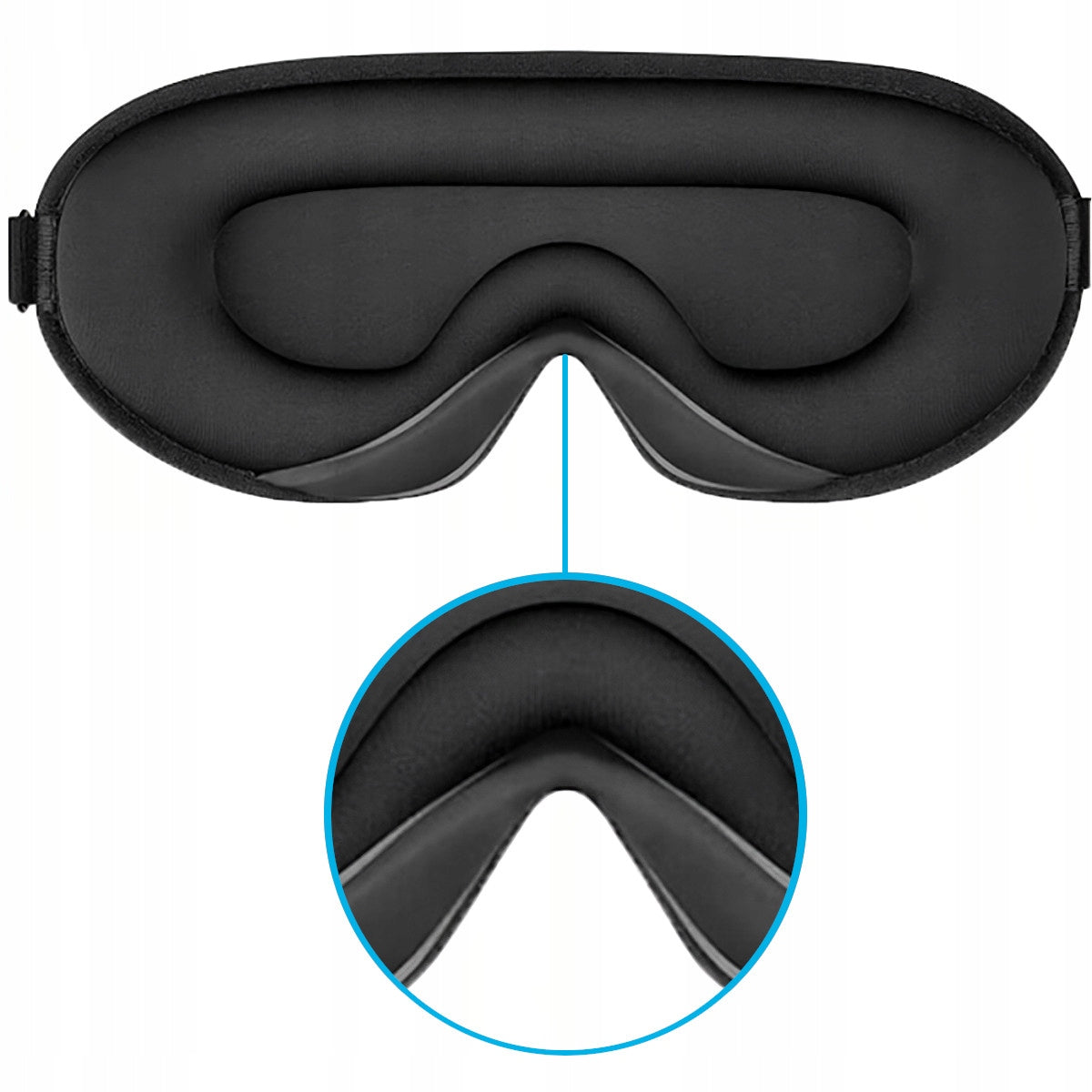 3D miego kaukė, užtemdanti 99% šviesos, reguliuojama
