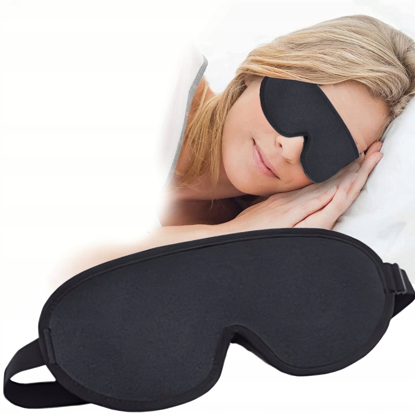 3D miego kaukė, užtemdanti 99% šviesos, reguliuojama
