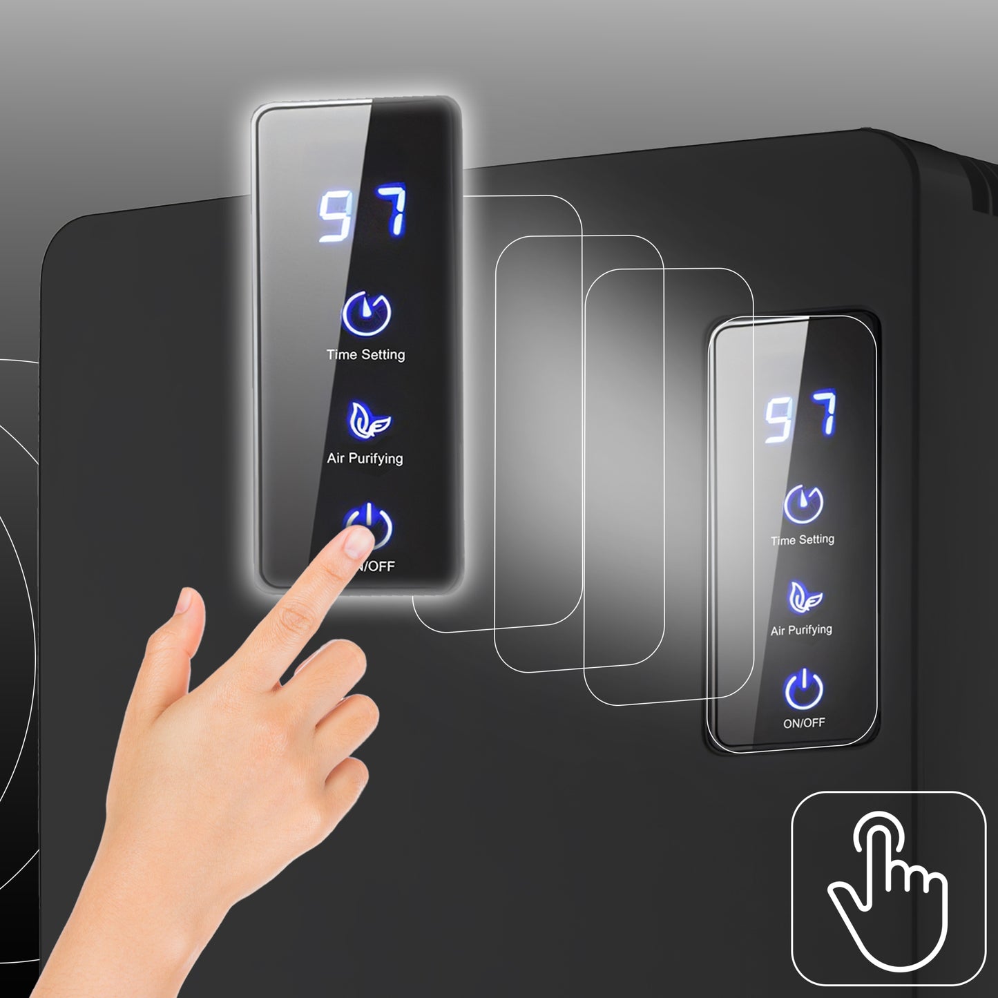 Oro sausintuvas 2200ml Tylus, Efektyvus Drėgmės Sugerėjas Laikmatis LCD LED