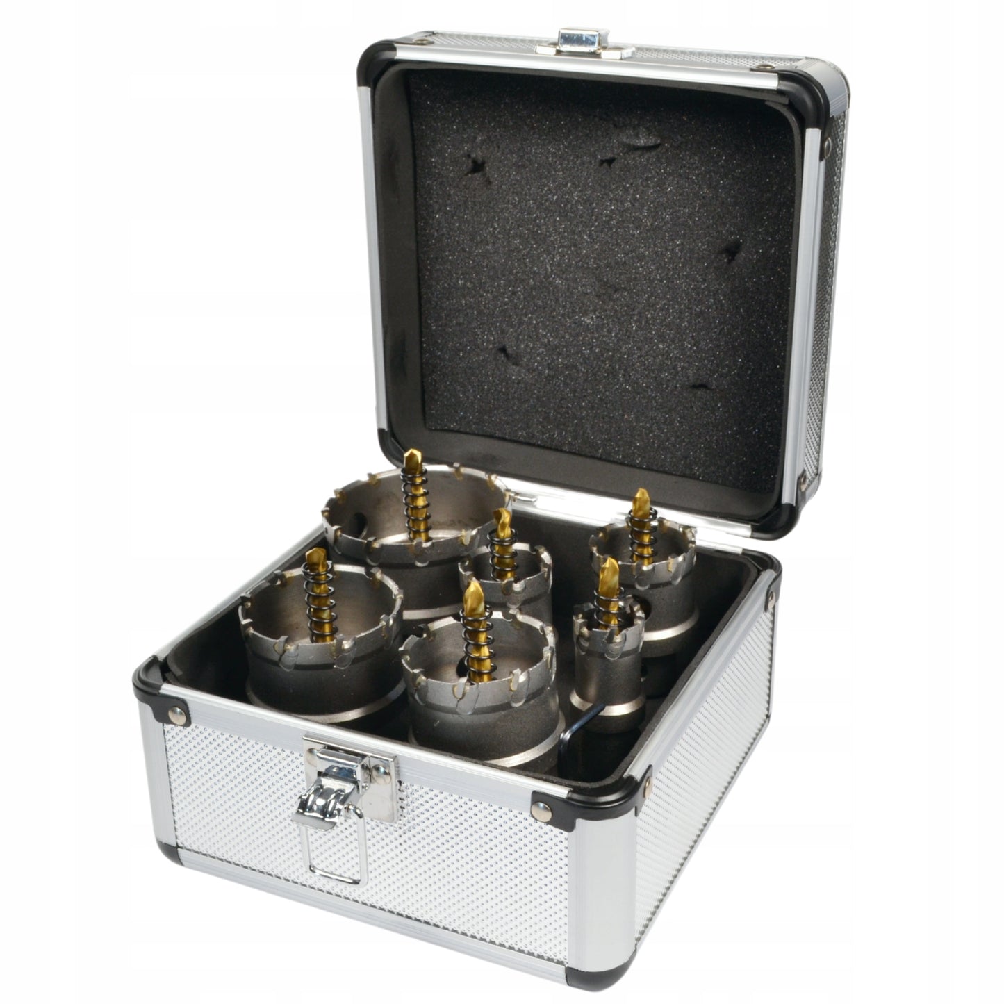 Karbidinės skylamušės / karūnos grąžtai metalui 22-65 mm 6 vnt. BLACK