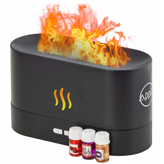 Oro drėkintuvas, difuzorius su liepsnos efektu - Juodas