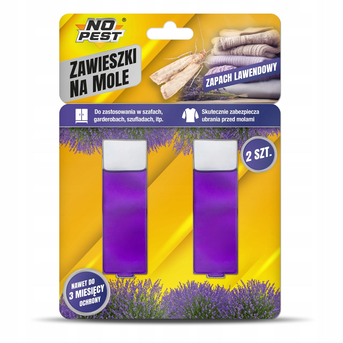 Skystis Drabužių Kandims Pakabukas Levandų NO PEST (10 vnt)