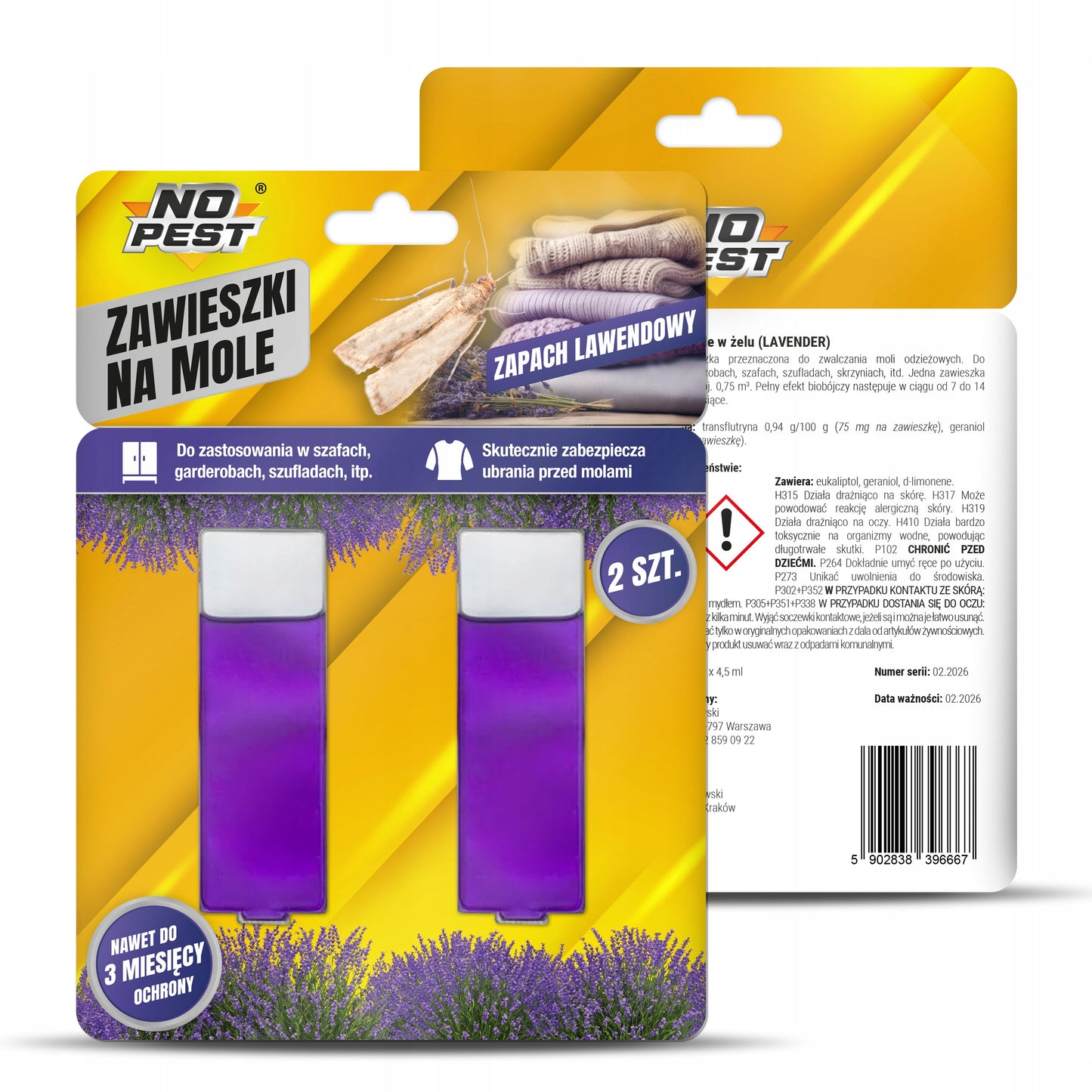 Skystis Drabužių Kandims Pakabukas Levandų NO PEST (10 vnt)