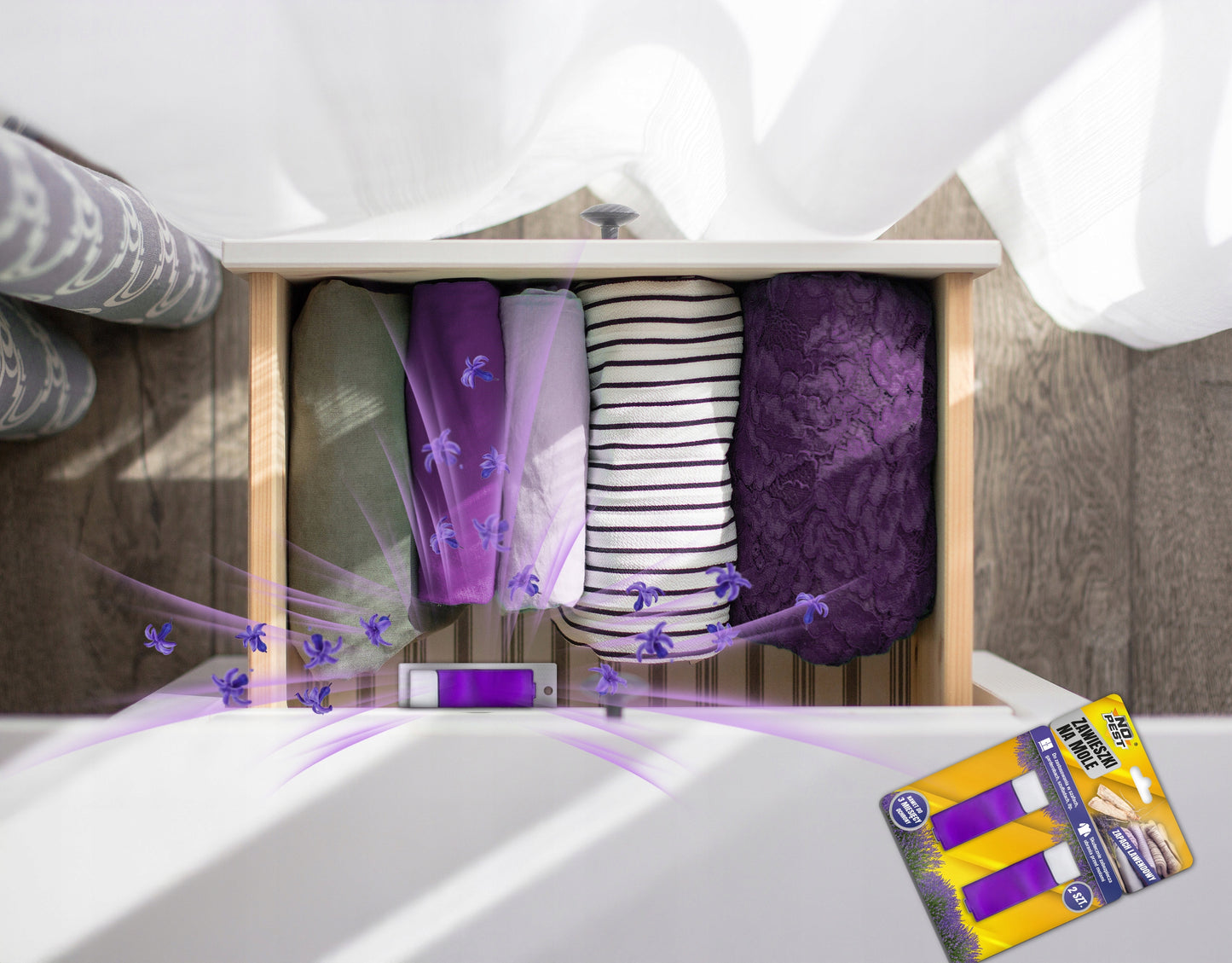 Skystis Drabužių Kandims Pakabukas Levandų NO PEST (10 vnt)