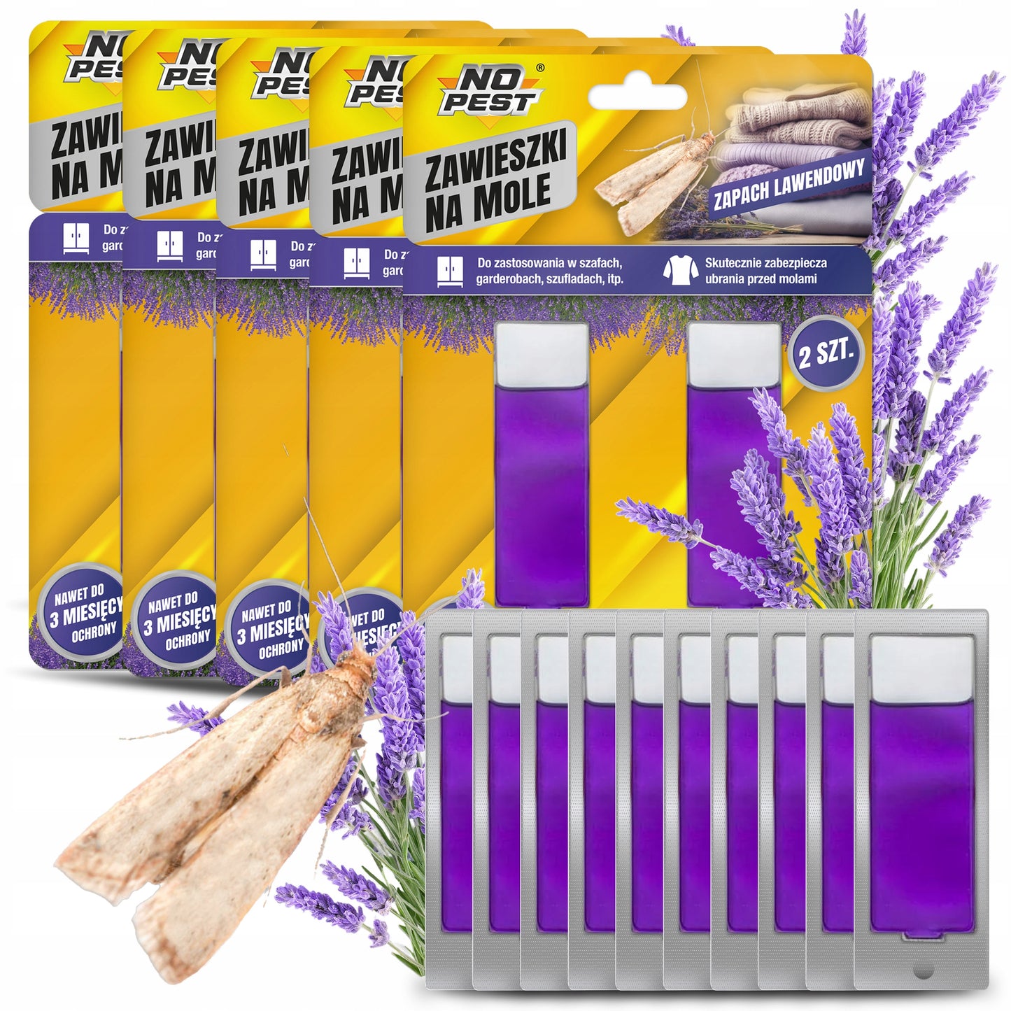 Skystis Drabužių Kandims Pakabukas Levandų NO PEST (10 vnt)