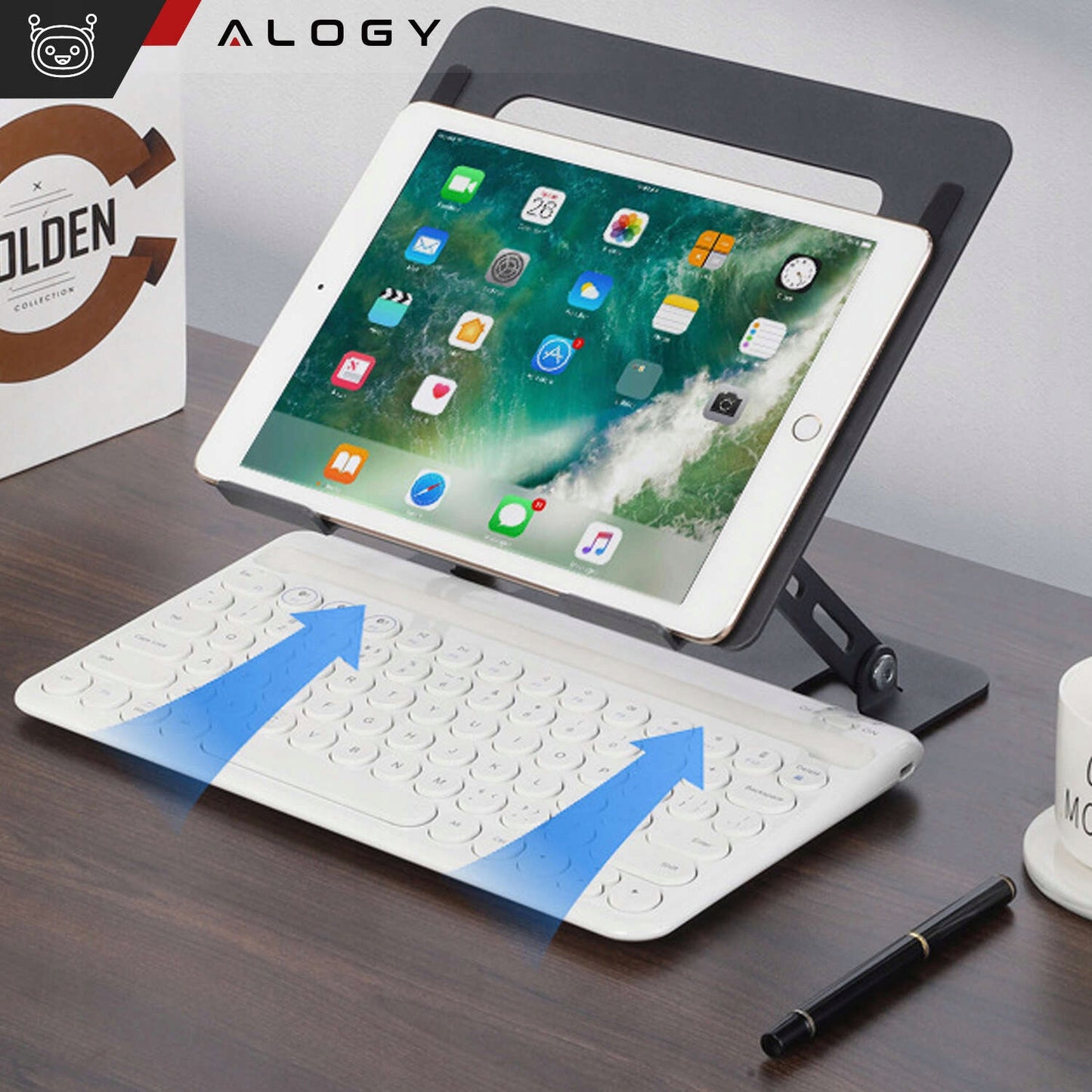 Stovas nešiojamam kompiuteriui / Ergonominis staliukas nešiojamam kompiuteriui pagal darbu saugos reikalavimus Alogy