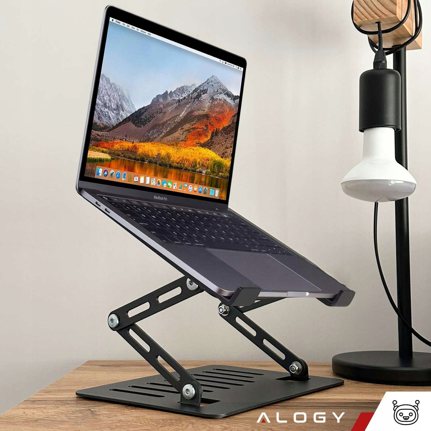 Stovas nešiojamam kompiuteriui / Ergonominis staliukas nešiojamam kompiuteriui pagal darbu saugos reikalavimus Alogy