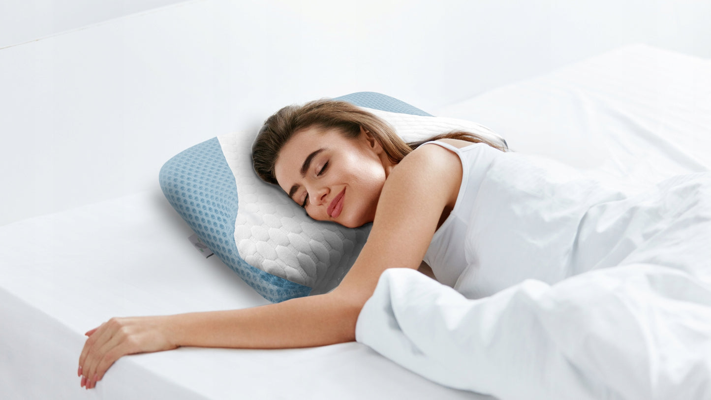 Didelė profiliuota ortopedinė pagalvė miegojimui ant šono, memory